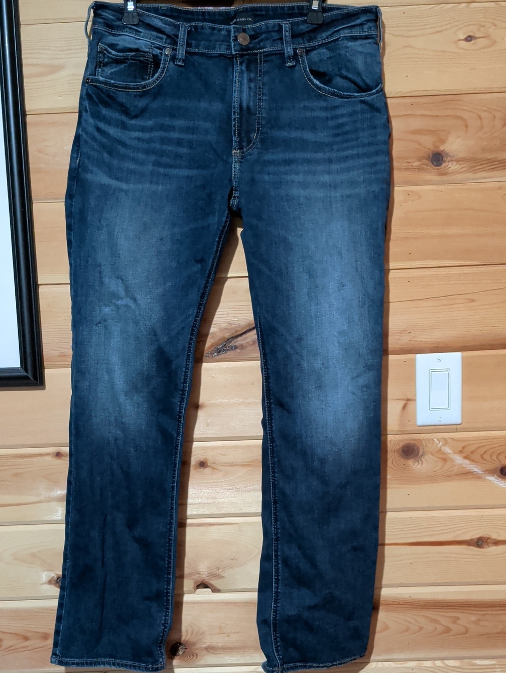 Silver Jeans Straight Leg Faded Indigo Denim